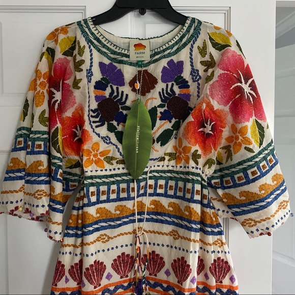 FARM Rio Salt Island Drawstring Midi Dress - Picture 2 of 11